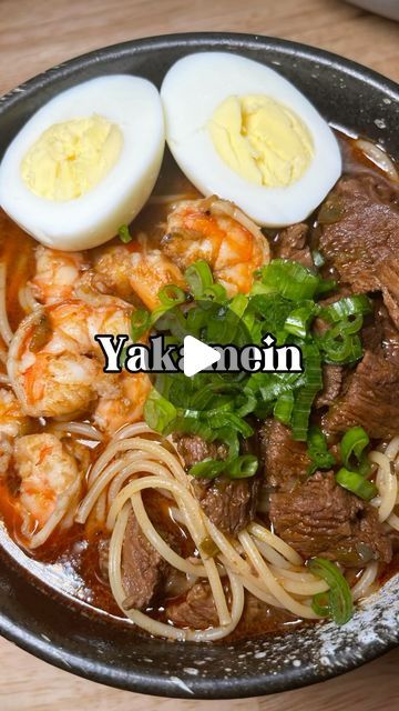 call me Candace 👩🏽‍🔬 on Instagram: "How to make Yakamein 🍜   SHOP my Hoodoo Creole seasoning via the 🔗 in my bio 🛍️   Yakamein recipe 🍜   For the beef:  * 1.5-2 lb of chuck roast, stew meat or country style short ribs, cut into cubes * 1 tbsp low sodium soy sauce * 1/2 tbsp Worcestershire sauce * 2 tbsp Hoodoo Creole seasoning or seasoning of choice * 1 bell pepper, diced * 2 stalks celery, diced * 1/2 white onion, diced  * 4 cups of beef broth * Adjust the stew to taste with additional Creole seasoning, soy sauce and Worcestershire sauce  For the Yakamein:   * 1 lb jumbo shrimp, peeled and deveined * 8 oz spaghetti noodles (or more if you prefer) cooked to al dente * 4 boiled eggs, cut in half * Green onion for garnish * Hot sauce for serving" Shrimp Yakamein Recipe, Yakamein New Orleans Easy Recipes, Yakamein New Orleans, Yakamein Recipe, Pork Stew Meat Recipes, Roast Stew, Pork Stew Meat, Chuck Roast Recipes, Creole Cooking