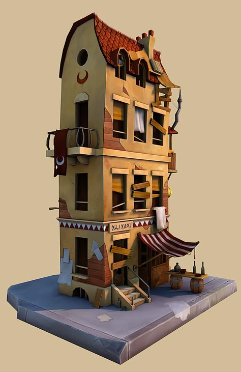 Low Poly Building, Bg Design, Poly Art, 3d Environment, Isometric Art, 3d Inspiration, 3d Building, Low Poly Art, Low Poly Models