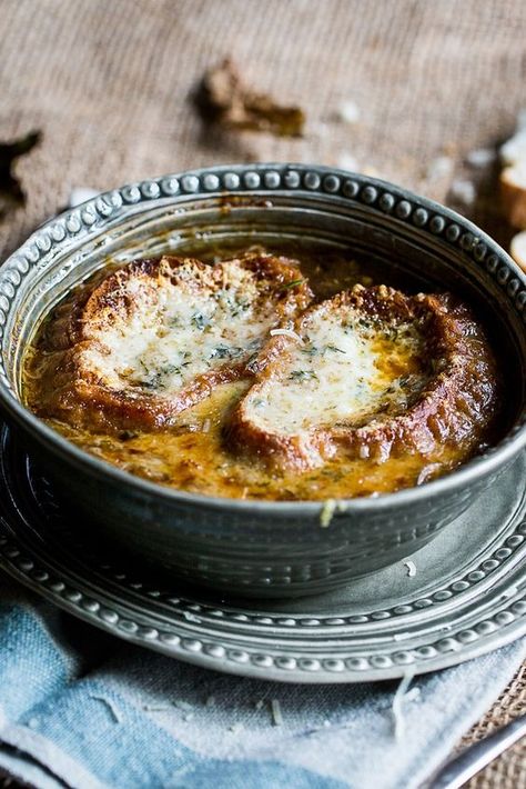 This French onion soup recipe, topped with oozy Gruyère toasts, is the ultimate in Autumnal comfort food. Onion Soup Recipe, French Onion Soup Recipe, Onion Soup Recipes, Great British Chefs, French Cooking, French Onion Soup, Onion Soup, French Onion, French Food