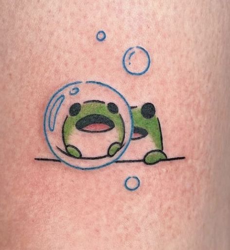 Miniature Tattoos, Bubble Tattoo, Sharpie Tattoos, Frog Tattoos, Cute Little Tattoos, Cute Tiny Tattoos, Funny Tattoos, A Frog, Mini Drawings