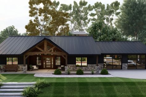 Country Craftsman House, Barn Plan, Barn Style House Plans, Ranch Style House Plans, Country Craftsman, Craftsman Style House, Barndominium Floor Plans, Craftsman Style House Plans, Ranch Style Homes