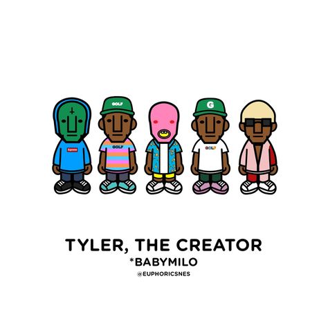 Keith Haring Tyler The Creator, Tyler The Creator Birthday Cards, Tyler The Creator Characters, Golf Wang Wallpapers, Tyler The Creator Widget Icons, Tyler The Creator Cartoon, Tyler The Creator Art, Golf Tyler The Creator, Bape Art