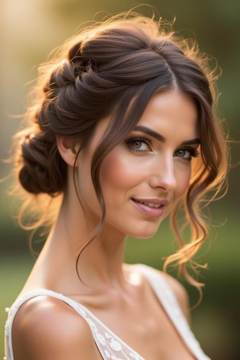 26 Stunning Wedding Hairstyles for Shoulder Length Hair – Crafty Sphere Wedding Hairstyles With Headband Updo, Medium Hair Length Updos For Wedding, Medium Length Down Wedding Hair, Bridal Hair For Shoulder Length Hair, Shoulder Length Hair Formal Styles, Short Bridal Hair Shoulder Length, Medium Wedding Hair, Wedding Hairstyles For Shoulder Length, Shoulder Length Formal Hairstyles