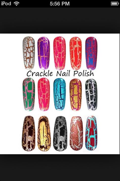 I love crackle nail polish Crackle Nail Polish, Crackle Nails, Cracked Nails, Cute Nail Polish, Nail Polish Art, Toenail Polish, Glow Nails, Opi Nail Polish, Popular Nails