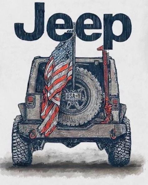 All American, Jeep Wrangler, Jeep, Flag