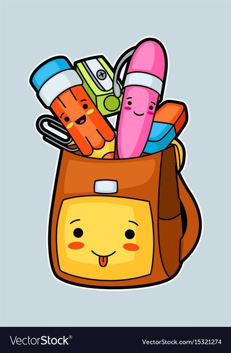 Teacher Wallpaper, Education Vector, Sequencing Pictures, Kawaii School, Kawaii School Supplies, School Cartoon, Backpack Cute, Diy School Supplies, Easy Coloring Pages