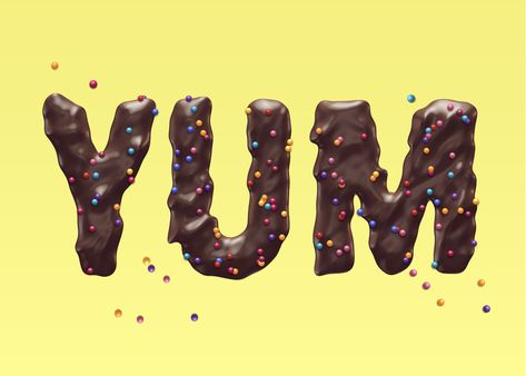 This yummy chocolate text effect created in Art Text using Shading Material and bump map to add chocolate surface pattern. Sugar sprinkles were added using Spray Fill feature. Quick way to create your own chocolate typography is to use ready made text effect templates available in Art Text for Mac. #typography #lettering #graphicdesign #texteffect #typographygraphics #arttext #macOS #textart #chocotext #chocolatetype #chocolatetext #sweettypography #3Dtext #sweet #yum #yumtypography Chocolate Typography, Chocolate Font, Poster 3d, School Products, Art Text, Photoshop Text Effects, Create Text, Photoshop Text, Luxury Chocolate