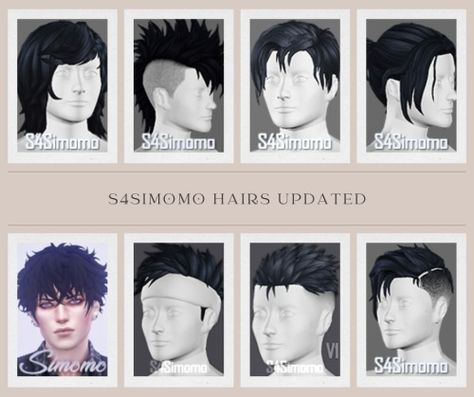 S4simomo Hairs Updated | 🏳️‍🌈Babolat85 Maxis Match, Sims 4 Mods, Sims Cc, Graveyard, Sims 4, Mens Hairstyles, On Tumblr, Tumblr, Hair