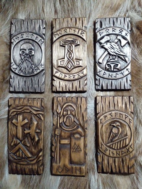 Carved souvenirs made of linden wood.Size-15 \\ 7 cm. Norse Wood Carving, Ancient Viking Art, Odin And Thor, Pagan Goddess, Antler Art, Woodworking Shop Projects, Dremel Wood Carving, The Vikings, Viking Art