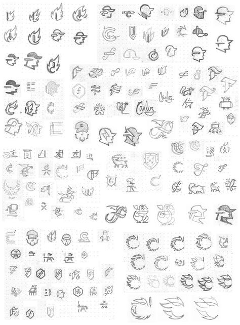 Logo sketch ideas Logo Sketches Process, Logo Sketch Design Ideas, Sketch Logo Design, Logo Design Process Sketches, Logo Thumbnails, Logo Design Sketch, Logo Sketch Design, Carlos Fernandez, Sketch Logo