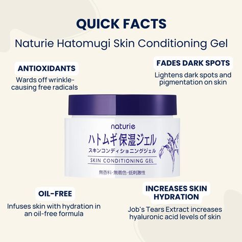 What are the benefits of the Naturie Hatomugi Gel? Find out if this gel moisturiser is good for your skin type with this Naturie Gel Moisturiser review. Naturie Hatomugi Skin Conditioning Gel, Naturie Hatomugi Skin Conditioner, Skincare Obsession, Hatomugi Skin Conditioner, Good Sunscreen For Face, Skincare Secrets, Japanese Skincare, Lighten Dark Spots, Best Sunscreens