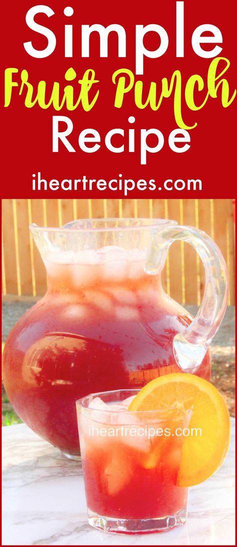 Simple Fruit Punch Recipe | I Heart Recipes Holiday Cider, Blue Punch Recipe, City Bachelorette, Fruit Drinks Recipes, Party Punches, Party Beverages, Fruit Punch Recipe, Holiday Punch Recipe, Kids Drinks