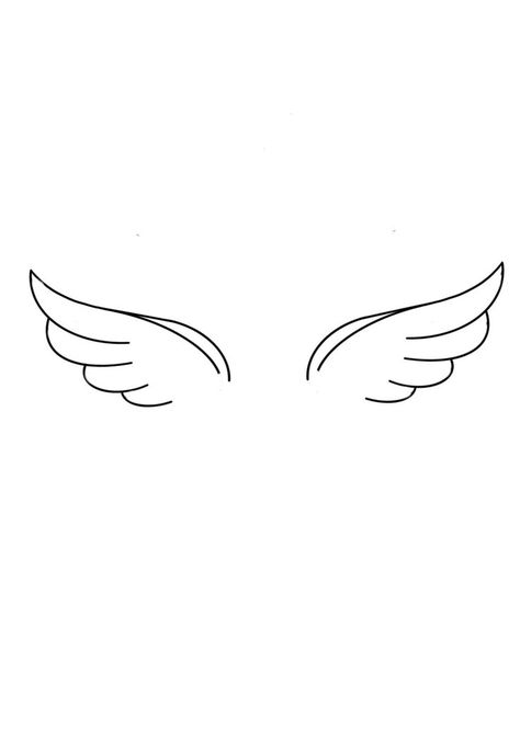 Angel Wing Line Art, Angel Wings Tattoo On Chest, Mini Wings Tattoo, Simple Angel Wing Tattoo, Angel Wings Finger Tattoo, Wing Tattoo Simple, Angel Wings Line Art, Wings Tattoo Simple, Dainty Angel Wings Tattoo