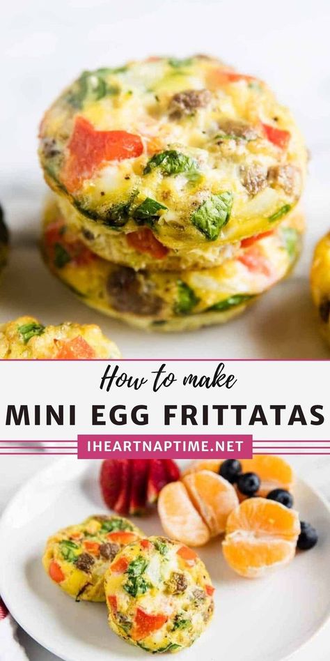 Caprese Mini Frittatas, Single Serve Frittata, Mini Egg Fritata Recipe, Mini Egg Frittata Muffin Tins, Frittata Recipes Breakfast Muffins, Muffin Tin Frittata Recipes, Fritata Recipe Muffin Tin, Egg Bites Veggie, Individual Frittata Recipes