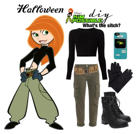 Kim Possible Cheerleader Costume, Kim Possible Outfit, Kim Possible Halloween Costume, Kim Possible Costume, Disney Challenge, Disney Nerd, Black Halloween Dress, Last Minute Costumes, Disney Halloween Costumes