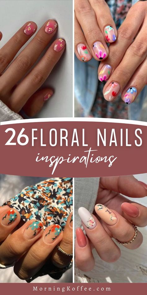 here I have Picked out 28 total floral nail ideas that are more beautiful than the other, come and discover them! floral nail designs, flower nail ideas, trendy floral nails inspo, chic floral nails. Floral Tip Nails, Floral Nails Simple, Short Floral Nails, Floral French Tip Nails, Flower Nail Ideas, Floral Nail Ideas, Nail Ideas Trendy, Office Nails, Floral Nail Designs