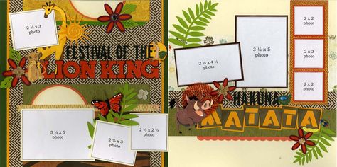 Festival Of The Lion King, Lion King Animals, Animal Kingdom Safari, Journaling Printables, Lion King Broadway, Scrapbook Disney, Disney Layouts, Disney Scrapbooking Layouts, Disney Scrapbook Pages