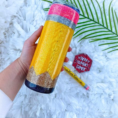 Pencil Tumbler, Teacher Photo, Glitter Tumbler Cups, Nursing Teacher, October 1st, Team Board, Gift Inspiration, Shop Gift, Teacher Appreciation Gift