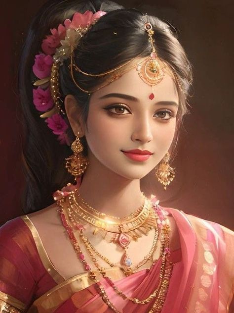 Radha Rani Anime, Shri Radha Rani, Lakshmi Photos, Indian Culture And Tradition, Shri Radha, Shri Radhe, Black Woman Artwork, Radhe Shyam, Pencil Brush