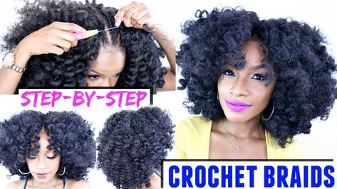 TOP 6 Protective Styles for Transition to Natural Hair How To Crochet Braids, Braids For Natural Hair, Braidless Crochet, Braids Step By Step, Crochet Wig, Marley Hair, Natural Hair Extensions, Pelo Afro, Crochet Braids Hairstyles