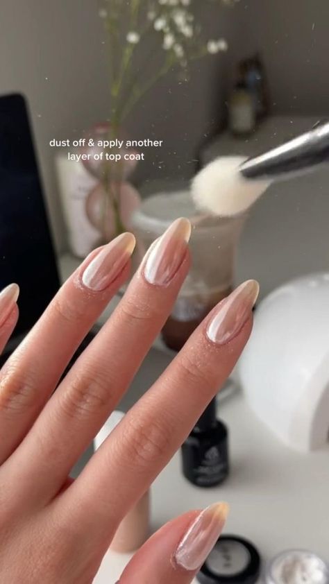 Chrome Nails Pearl, Chrome Nail Designs, Nails Pearl, Acrylic Nails Natural, Sheer Nails, Nails Summer Nails, Beautiful Nail Polish, Chrome Nails Designs, Nails Natural