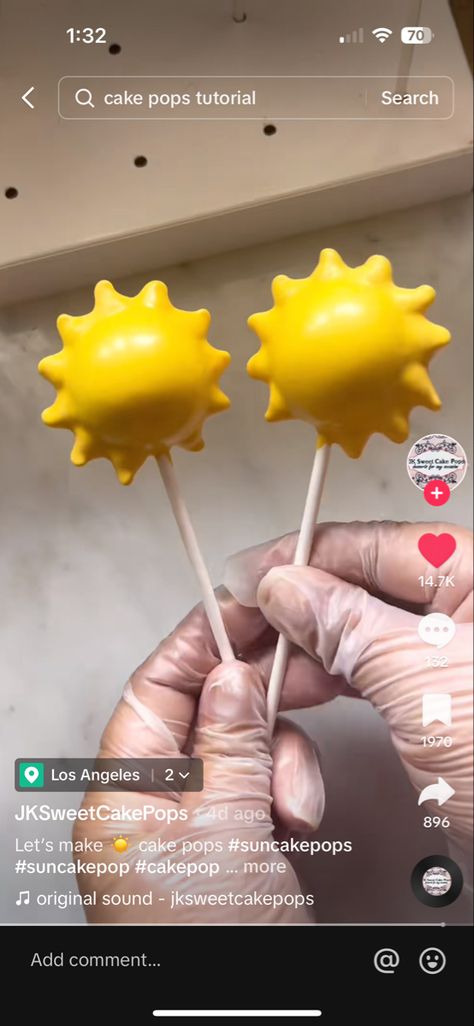 Sun Themed Cake Pops, Here Comes The Son Desserts, First Trip Around The Sun Cake Pops, Sun Cake Pops, Sun Desserts, Sun Themed Food, Sunshine Birthday Theme, Holiday Cake Pop, Sunshine Food