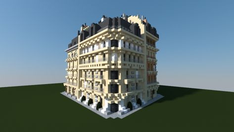 4 French building styles (corners) Minecraft Project Minecraft Parisian House, Minecraft Paris House, Minecraft City Corner Buildings, Corner House Minecraft, Minecraft Parisian Building, Minecraft Corner Building, Paris Minecraft, Chateau Minecraft, Minecraft Skyscraper