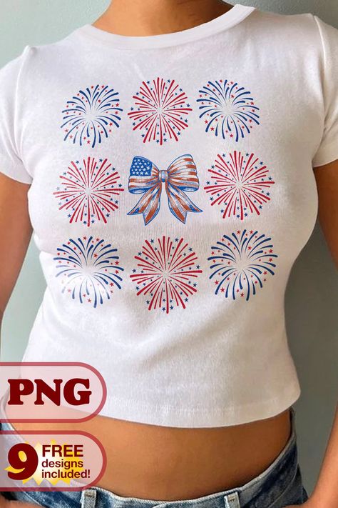 Celebrate Independence Day with our "Coquette Fireworks" Sublimation PNG! This digital download features vibrant red, white, and blue fireworks paired with a patriotic bow, perfect for direct print or sublimation applications on shirts, tote bags, and more. Add a touch of American spirit to your designs, ideal for the Fourth of July, American Revolution-themed events, and Sons of Liberty celebrations. Instantly download and bring festive flair to your creations! Red White And Blue Fireworks, Sons Of Liberty, Blue Fireworks, Independence Day Celebration, Patriotic Bows, 4th Of July Shirt, American Spirit, Themed Events, Old Glory