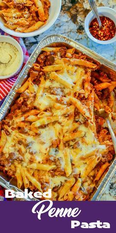 Easy Ground Beef Pasta Bake, Large Pasta Dishes, Pasta Dishes For Large Crowds, Baked Pasta For A Crowd Parties, Pasta Large Crowd, Easy Pasta Recipes For A Crowd, Recipes With Penne Noodles, Pasta Meat Recipes, Easy Pasta For A Crowd