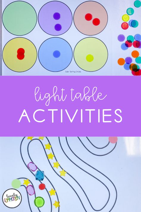 Light Table Activities, Light Box Activities, Preschool Classroom Organization, Play Based Classroom, Table Activities, Preschool Centers, Preschool Resources, Light Activities, Light Study