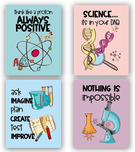 Board Decor For School, Paintings For Classroom Decor, Science Wall Decoration Ideas, Biology Classroom Decorations Ideas, Pictures For Study Wall, Chemistry Room Decor Classroom Ideas, Classroom Displays Science, Class Decor Ideas High Schools, Creative Ideas For Wall Decoration