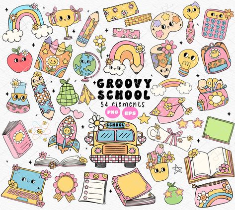 School Bus Clipart, Book Vibe, Power School, Graduation Clipart, Back To School Clipart, Positive Books, Png Flower, School Clipart, Sublimation Projects