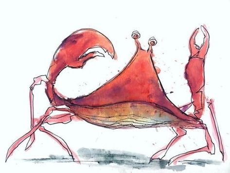 Do The Crab #watercolor #watercolour #watercolorpainting... Art watercolor acrylic doodle Instagram IFTTT Acrylic Crab Painting, Watercolor Hermit Crab, Crab Doodle, Animal Watercolour, Crab Watercolor, Crab Illustration, Crab Painting, Crab Art, The Crab