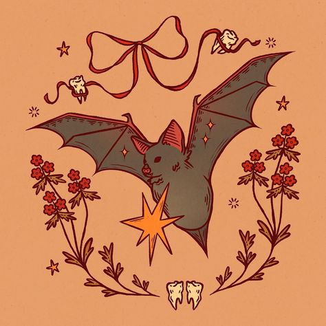 It’s freakin bats ✨🦇🦷🩸🎀 @drawtober . . . #bats #batart #vampire #vampireart #halloweenart #autumnart #fallart #teethart #drawtober #drawtober2024 Vampire Illustration Art, Fruit Bat Drawing, Bats Aesthetic, Cute Bat Drawing, Bat Doodle, Bats Illustration, Bat Artwork, Bat Drawing, Bat Illustration