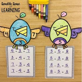 Double Dose of Learning: Spring Math Crafts for First Grade! Spring 1st Grade Activities, 1st Grade Crafts, Math Art Projects, Math Craftivity, Halloween Math Activities, April Activities, Easter Math, Spring Math, Math Activities For Kids