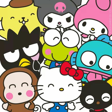 Hello Kitty Characters Wallpaper, Hello Kitty World, Hello Kitty Stickers, Sanrio Collection, 헬로키티 배경화면, Hello Kitty Imagenes, Hello Sanrio, Images Hello Kitty, Sanrio Keroppi