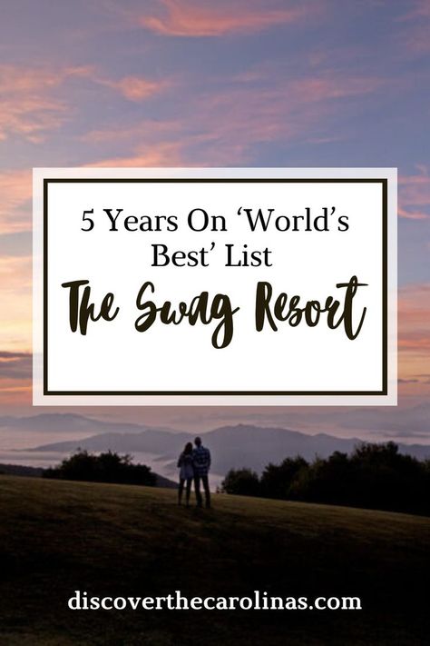 Firstly, the Swag is a luxury all-inclusive resort in the Smoky Mountains near Waynesville, North Carolina. Travel & Leisure’s Top 15 Resort Hotels in the South added it to the list. This is the boutique property’s fifth year as part of the magazine’s World’s Best Awards. It landed at No. 3 on the list for 2022. Click the link to read the full blog post. North Carolina Resorts, Waynesville North Carolina, North Carolina Travel, Romantic Weekend Getaways, All Inclusive Resort, Romantic Weekend, Best Resorts, All Inclusive Resorts, Great Smoky Mountains