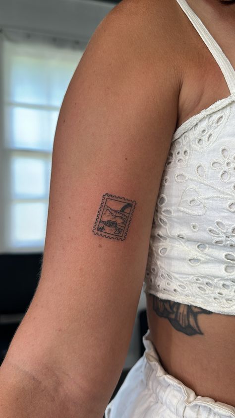 all tattoos done by @mckenzieferry on kauai Maui Hawaii Tattoo Ideas, Hawaii Minimalist Tattoo, Hawaii Postage Stamp Tattoo, Stamp Tattoo Hawaii, Kauai Tattoo Ideas, Kauai Tattoo, Maui Tattoos, Maui Tattoo, Hawaii Tattoo