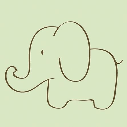 Easy Elephant Drawing, Elephant Doodle, Elephant Outline, Elephant Sketch, Drawing Canvas, Kids Canvas Art, Elephant Quilt, Animal Art Projects, Elephant Applique