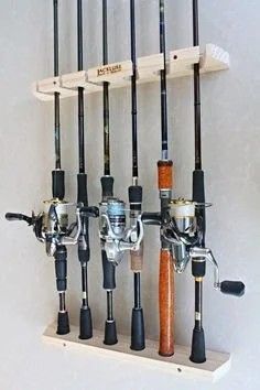 Fishing Pole Storage, Diy Fishing Rod, Bass Fishing Shirts, Fishing Storage, Fishing Rod Rack, Fishing Rod Storage, Rod Rack, Rod Holders, Fishing Diy