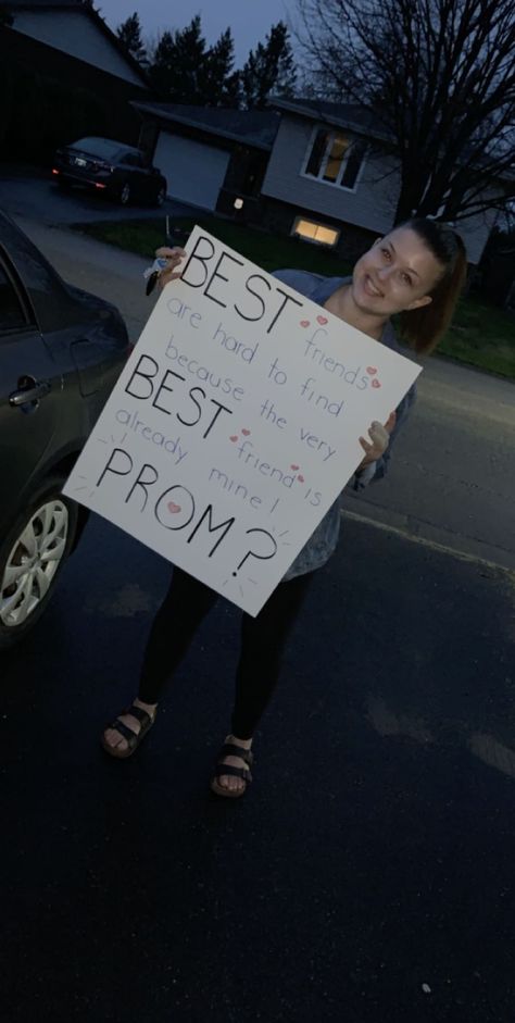 Cute Promposal Ideas For Friends, Best Friend Prom Posals Ideas, Homecoming Poster Ideas Best Friend, Hoco Posters Best Friends, Best Friend Hoco Sign Ideas, Bestie Promposal Best Friends, Hoco Proposals Ideas For Your Bff, Prom Poster Ideas For Best Friends, Cute Promposals For Your Best Friend