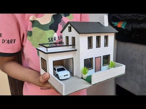 (75) House With Car Parking From Cardboard | DIY House Making Ideas - YouTube House With Car Parking, House With Car, Cardboard Diy, Cardboard House, Building Plan, Diy House, Garage House, Flat Roof, Car Parking