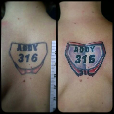 Before and after on a dirt bike number plate. The original was done in a studio by a professional tattooist so remember, especially these days, it's always important do your homework when choosing your artist! #7shangrilas @kingpintattoosupply @mickysharpzmachines @bishoprotary @eternalink #tattoo #robbiehernandez #kingpintattoosupply #rework #noapprenticeship Dirt Bike Number Plate Tattoo, Number Plate Tattoo, Plate Tattoo, Bike Number Plate, Do Your Homework, Number Tattoo, Number Tattoos, King Pin, Tattoo Supplies