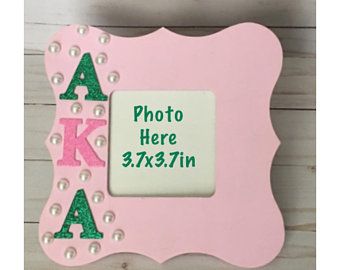 Sorority Gifts Diy, Alpha Kappa Alpha Crafts, Sorority Picture Frames, Pink Picture Frame, Sorority Pictures, Pink Picture Frames, Aka Sorority Gifts, Queen Gifts, Aka Sorority