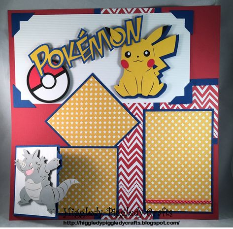 Layout Pokemon A blog about paper crafting, card making. Pokemon Layout, Pokemon Scrapbook, Diy Pokemon Crafts, Pokemon Birthday Card, Birthday Scrapbook Layouts, Pokemon Birthday Cake, Pokemon Diy, Marvel Cards, Pokemon Craft