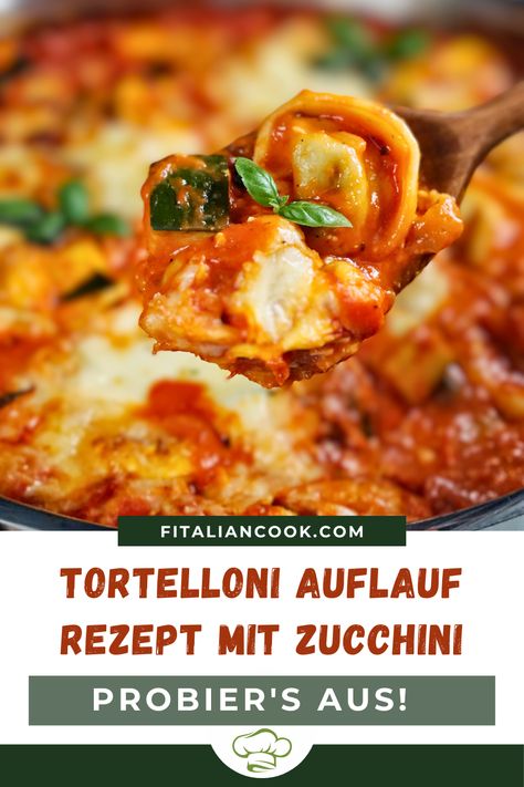 Zucchini Tortellini, Bake Zucchini, European Recipes, Tortellini, Zucchini, Food And Drink, Pasta, Baking, Quick Saves