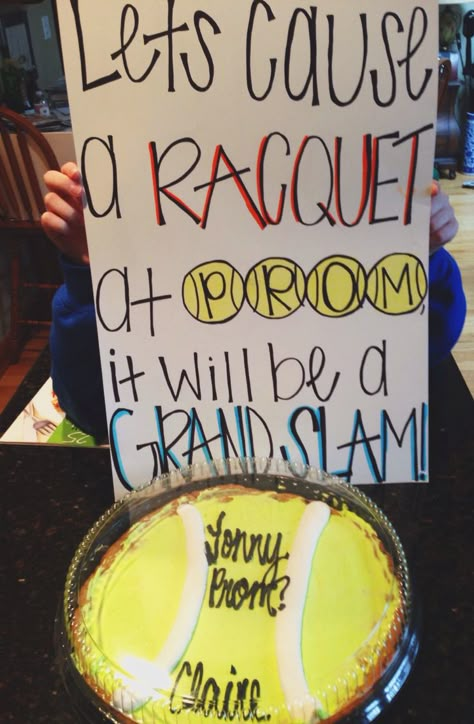 tennis promposal #promposal Homecoming Response Ideas, Tennis Proposal, Tennis Promposal, Dance Asking Ideas, Dance Asking, Sadies Proposal, Cute Hoco Proposals, Tennis Ideas, Cute Promposals