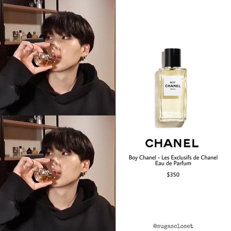 SUGA’s Closet on Instagram: “200529 | BTS Vlive ‘D-2’ — SUGA’s perfume collection includes @chanelofficial Boy Chanel - Les Exclusifs de Chanel Eau de Parfum,…” Asian Skin Care Routine, Fragrance Lab, Boy Chanel, Asian Skincare, Blush Nails, I Love Bts, Kpop Fashion Outfits, Bts Members, Perfume Collection