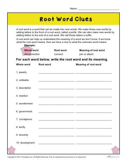 This worksheet will teach students how to use common root words, suffixes, and prefixes by identifying the root within a word. Click here to learn more! Root Words Anchor Chart 2nd, Root Word Worksheets, Root Words Worksheet, Prefix And Suffix Worksheets 3rd Grade, Suffixes And Prefixes, Medical Prefixes And Suffixes Roots, Worksheet 3rd Grade, Aw Words, Root Words Activities