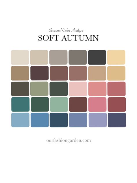 Mute Autumn Color Palette, Soft Autumn Capsule Wardrobe 2024, Soft Autumn Colors, Mute Autumn Outfits, Muted Autumn Color Palette, Soft Autumn Hair Color Ideas, Soft Autumn Aesthetic, Soft Autumn Color Palette Outfits, Soft Autumn Outfits